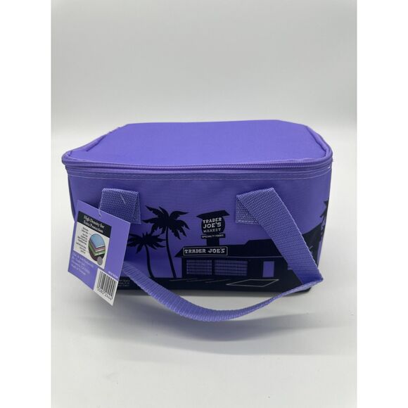 Trader Joe's Insulated Bag for Lunch Picnic Cooler Bag 10 X  6 X 6 Purple NWT - Picture 5 of 8
